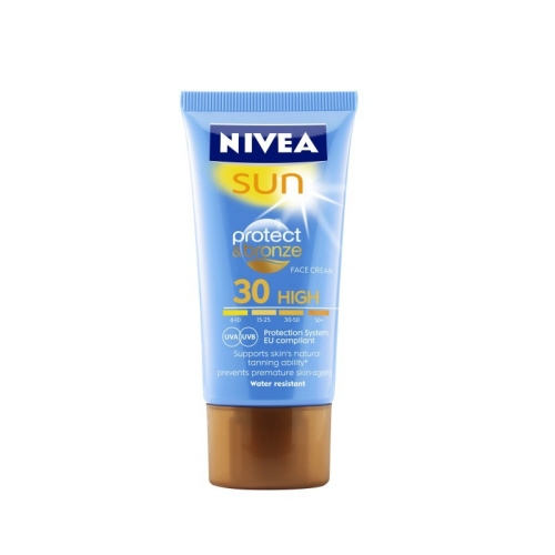 gevoeligheid Aanzetten Gasvormig Nivea Sun Protect en Bronze Face SPF 30-50 ml
